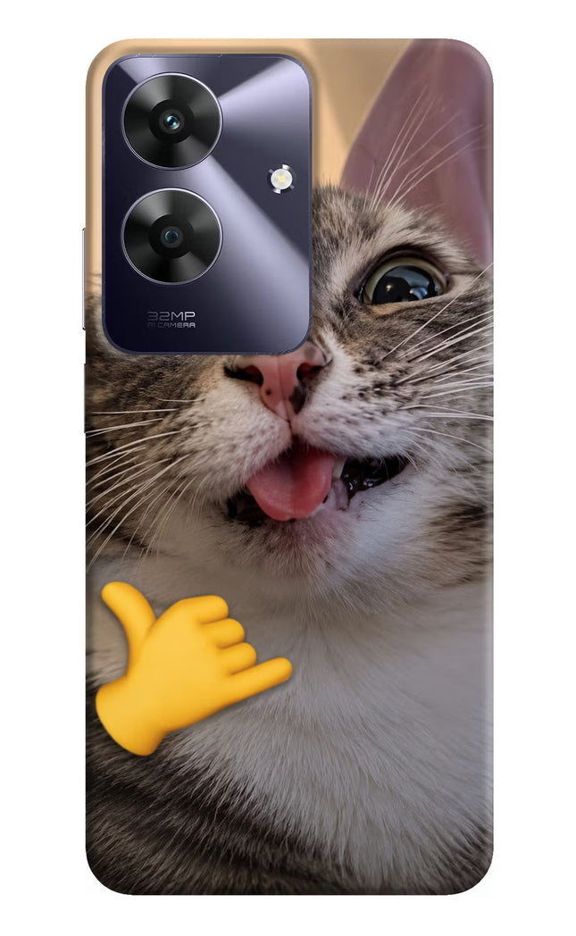 Silly Cat Call Realme C61 Hard Case Back Cover by Casekaro
