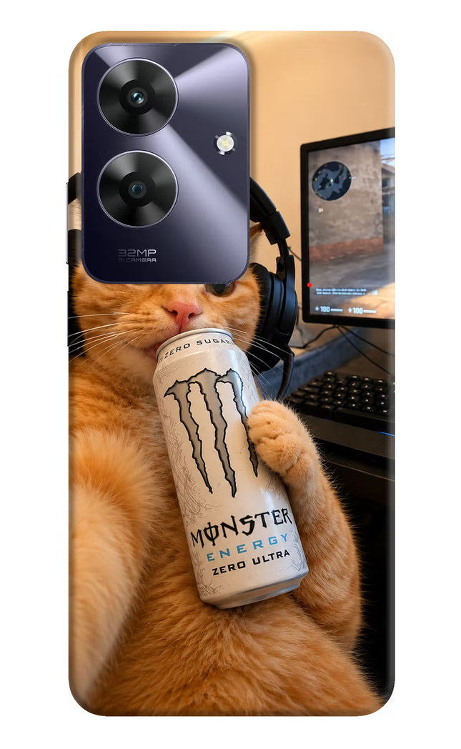 Gamer Cat Energy Realme C61 Hard Case Back Cover by Casekaro