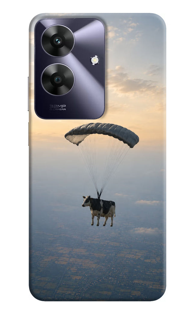 Skydiving Cow Realme C61 Hard Case Back Cover by Casekaro