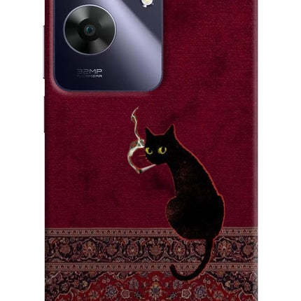 Midnight Cat Realme C61 Hard Case Back Cover by Casekaro
