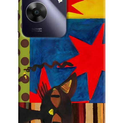 Pop Cat Realme C61 Hard Case Back Cover by Casekaro