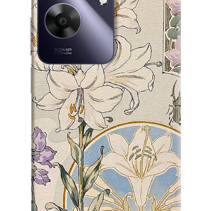 White Lily Realme C61 Hard Case Back Cover by Casekaro
