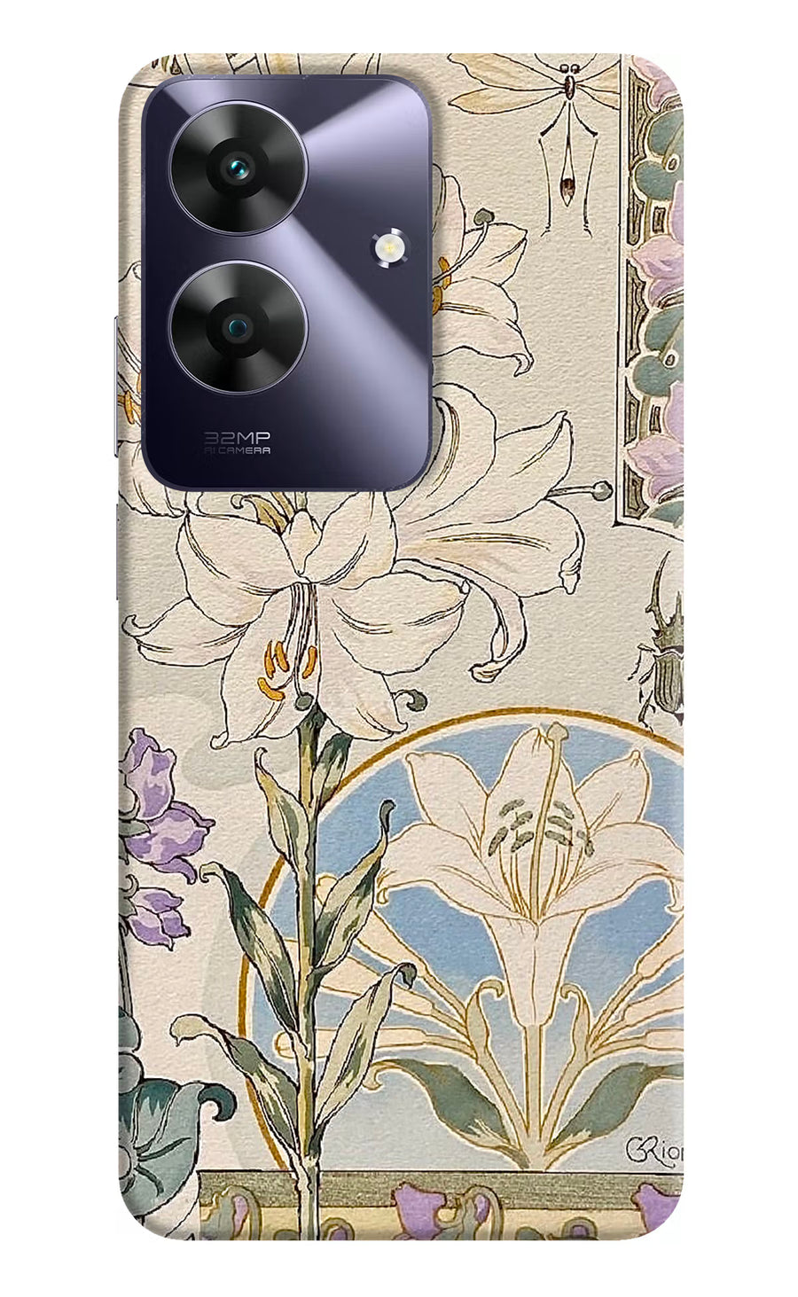 White Lily Realme C61 Back Cover, Hard case