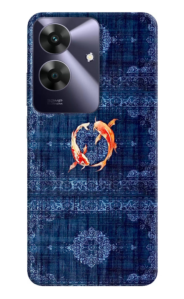 Koi Blue Realme C61 Hard Case Back Cover by Casekaro