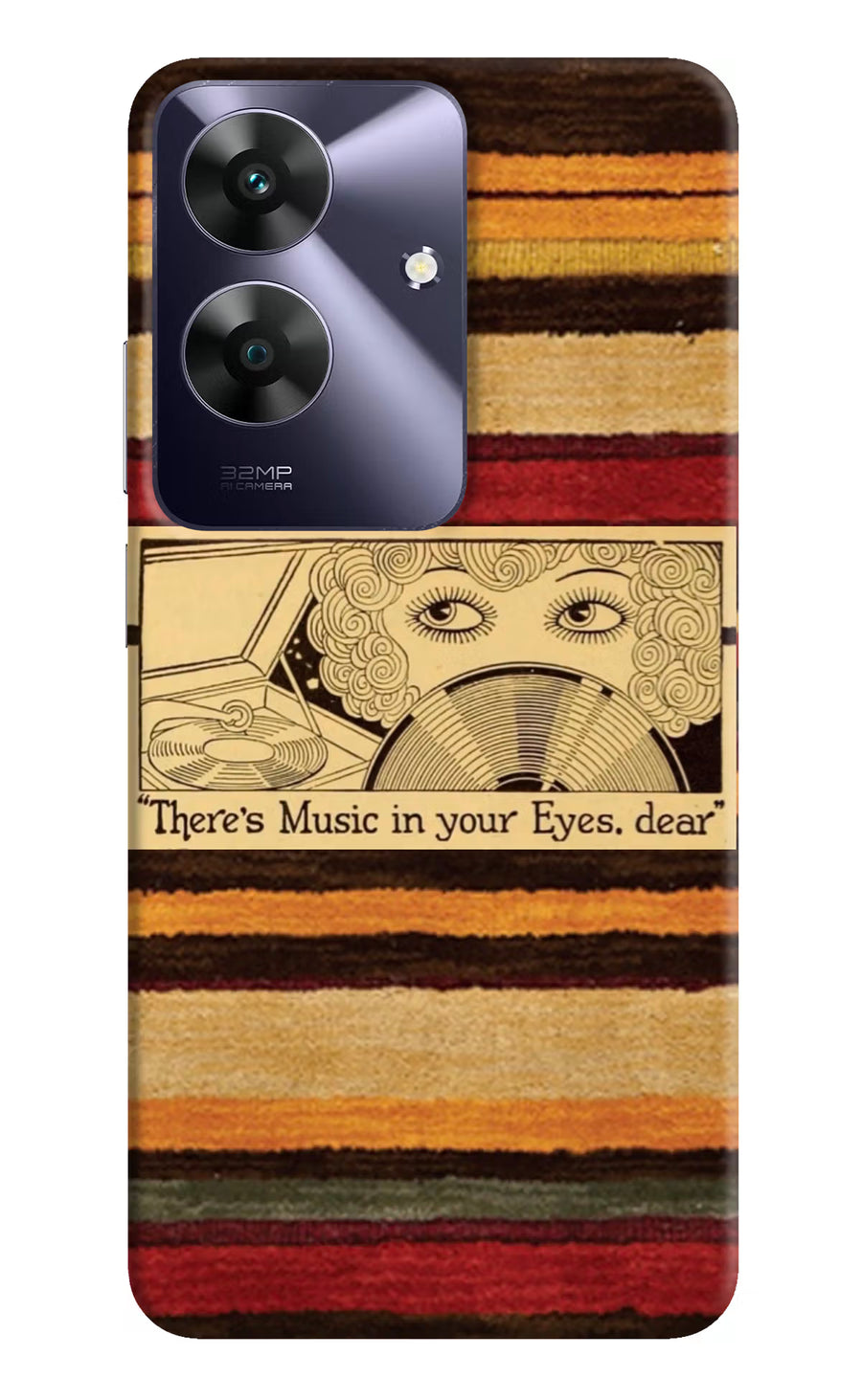 Vinyl Stripes Realme C61 Back Cover, Hard case