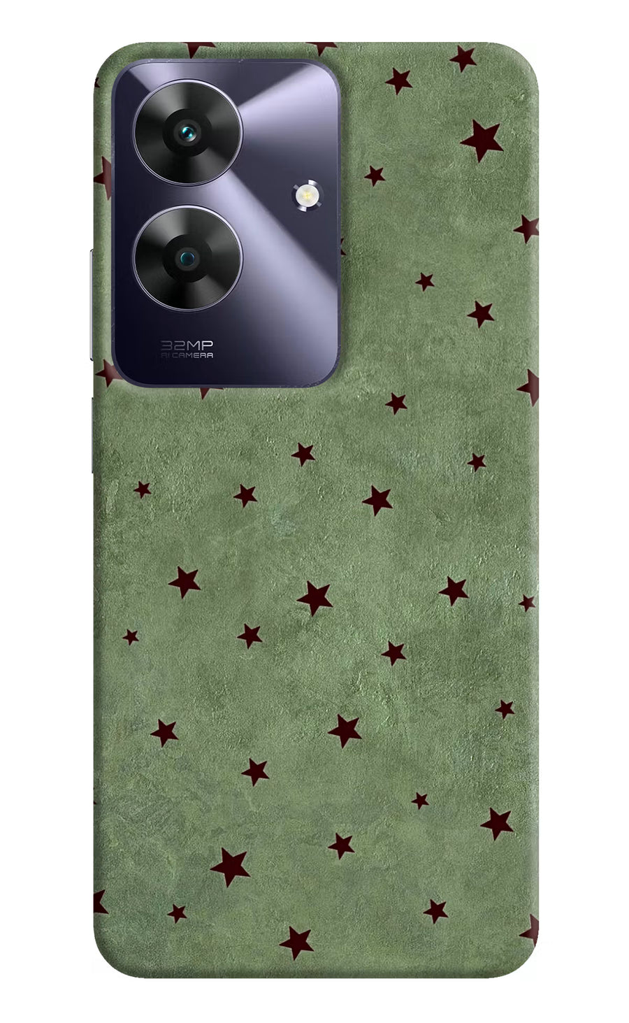 Green Stars Realme C61 Back Cover, Hard case