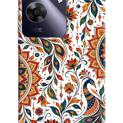 White Mayura Realme C61 Hard Case Back Cover by Casekaro