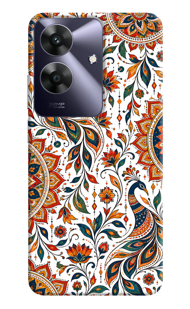 White Mayura Realme C61 Hard Case Back Cover by Casekaro