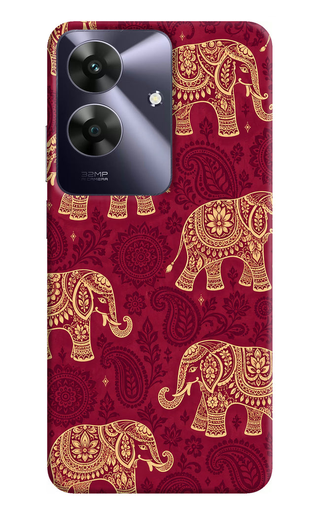 Maroon Elephant Realme C61 Hard Case Back Cover by Casekaro