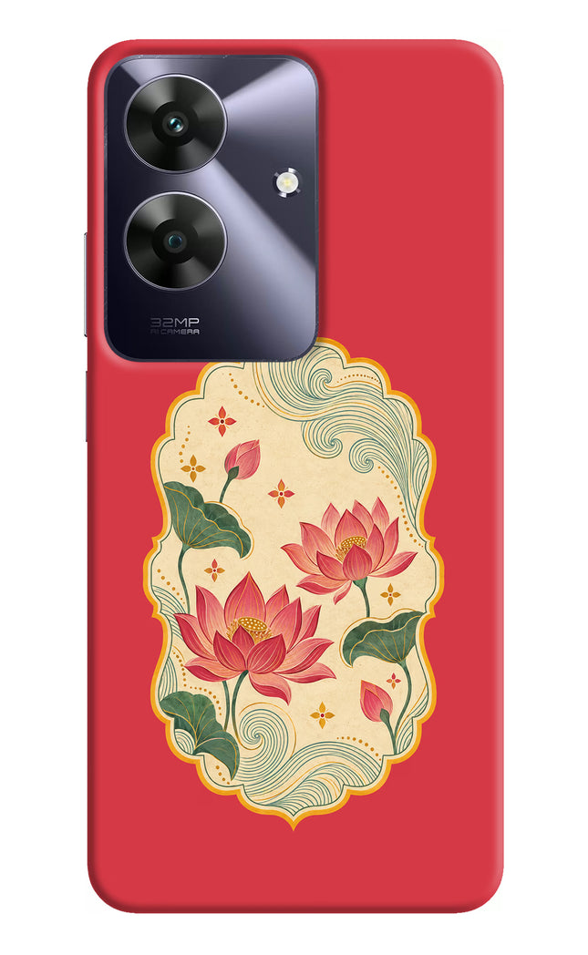 Pink Lotus Realme C61 Hard Case Back Cover by Casekaro
