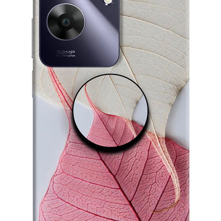 White Pink Leaf Realme C61 Pop Case by Casekaro