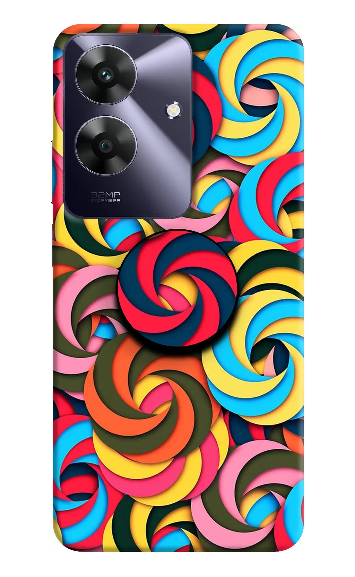 Spiral Pattern Realme C61 Pop Case by Casekaro