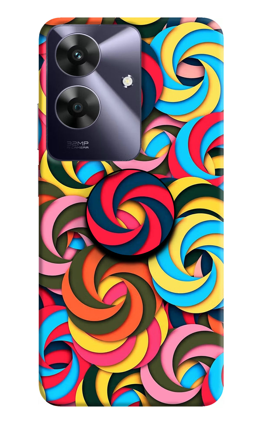 Spiral Pattern Realme C61 Pop Case, Hard case