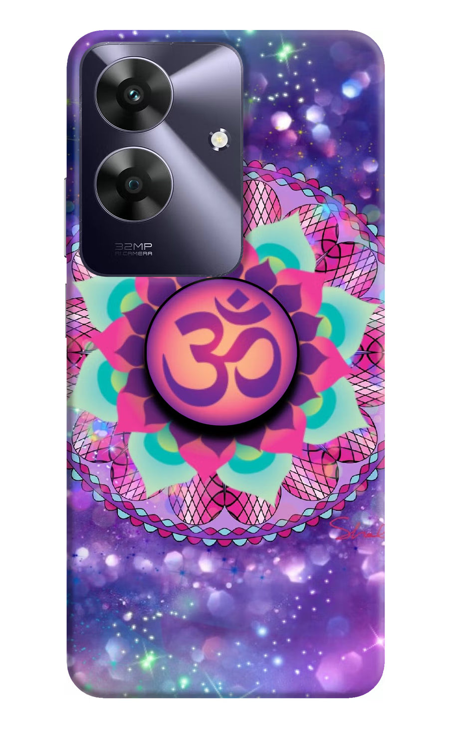 Om Purple Realme C61 Pop Case, Hard case