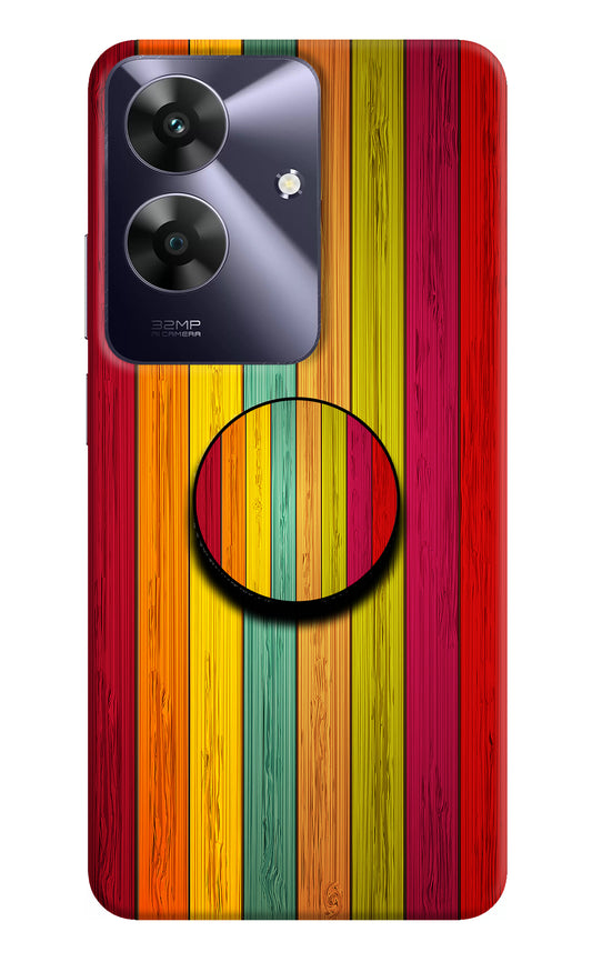 Multicolor Wooden Realme C61 Pop Case