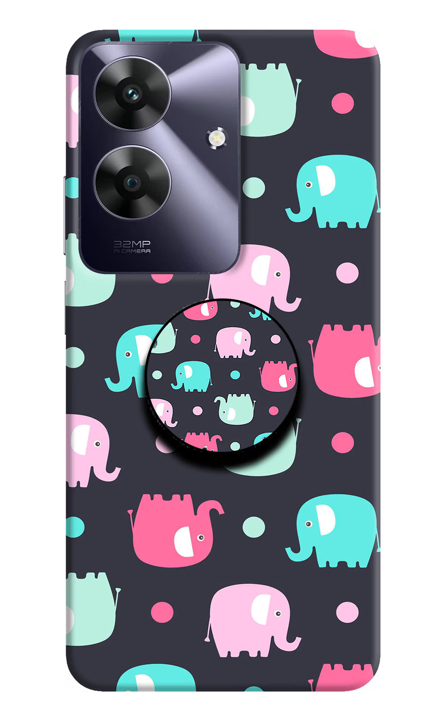 Baby Elephants Realme C61 Pop Case, Hard case