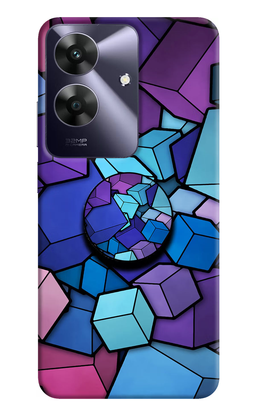 Cubic Abstract Realme C61 Pop Case, Hard case