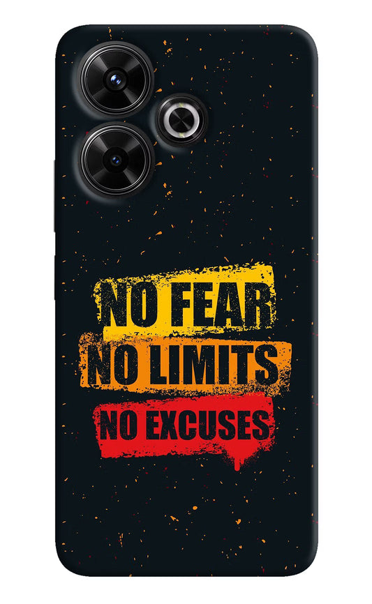 No Fear No Limits No Excuse Redmi 13 5G Hard Case Back Cover by Casekaro