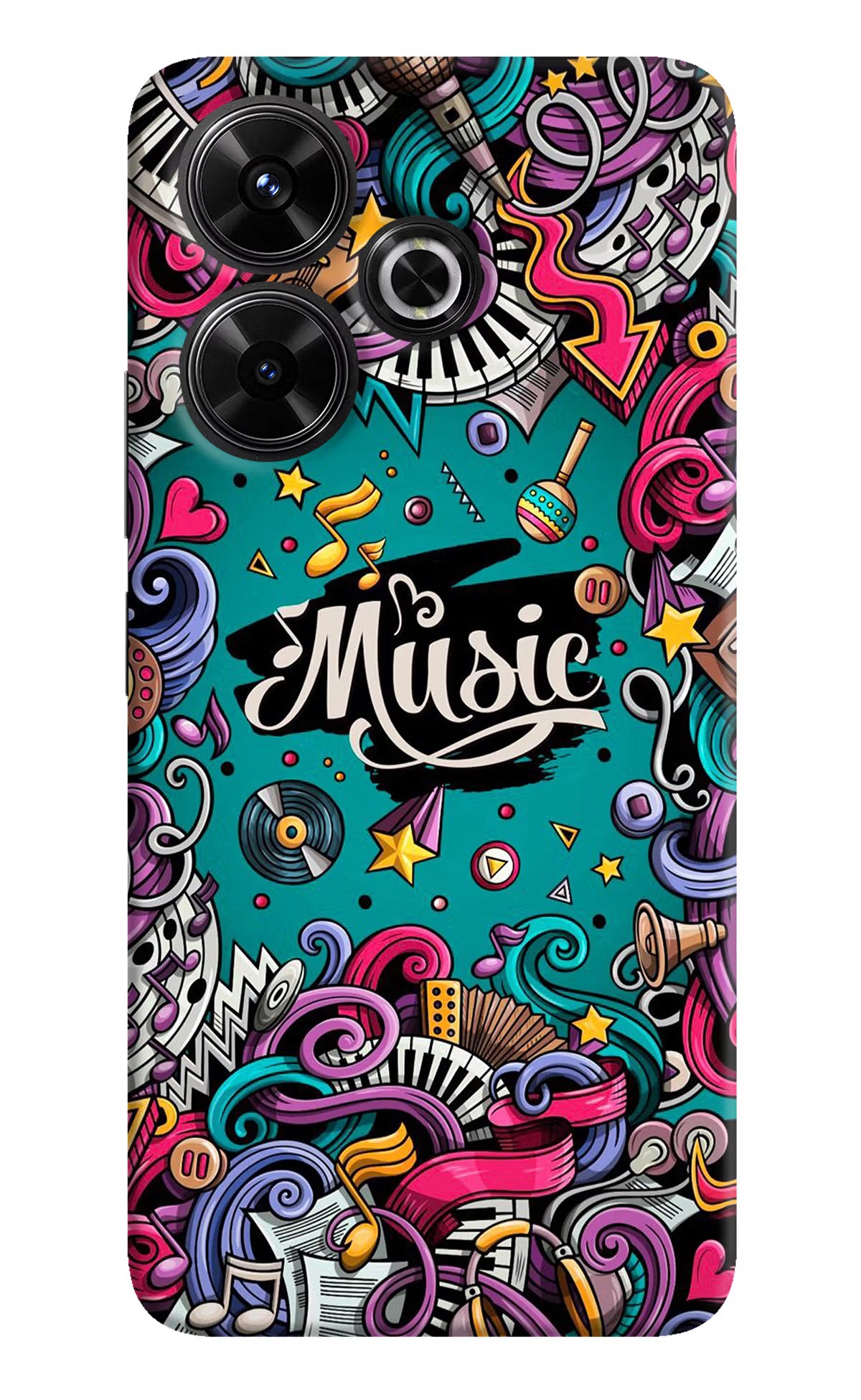 Music Graffiti Redmi 13 5G Hard Case Back Cover by Casekaro