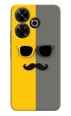 Sunglasses with Mustache Redmi 13 5G Hard Case Back Cover by Casekaro