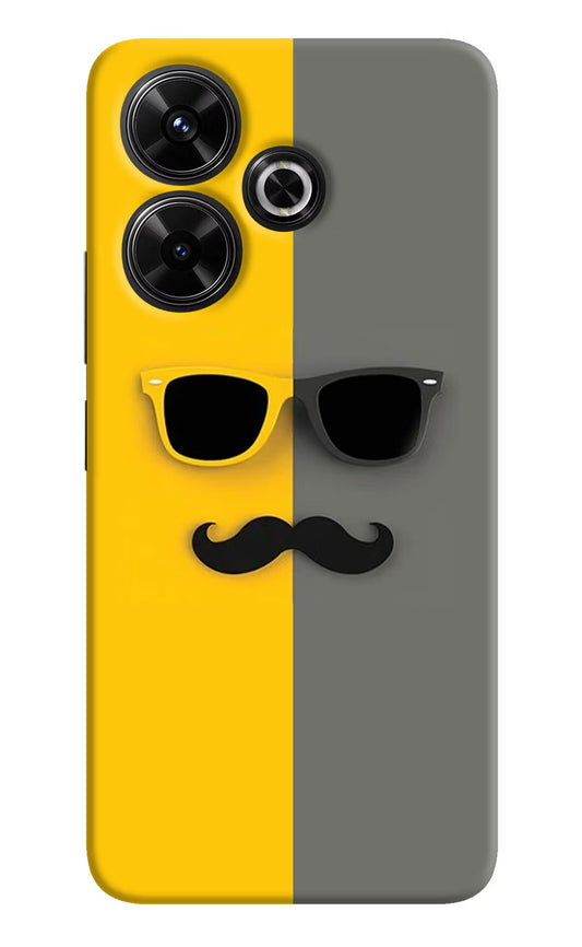 Sunglasses with Mustache Redmi 13 5G Hard Case Back Cover by Casekaro