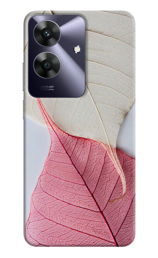 White Pink Leaf Redmi 13 5G Back Cover