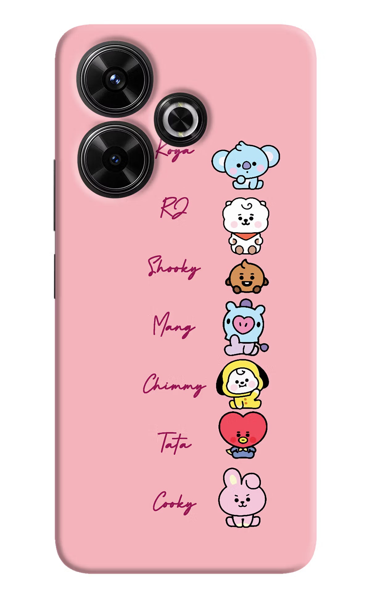 BTS names Redmi 13 5G Hard Case Back Cover by Casekaro