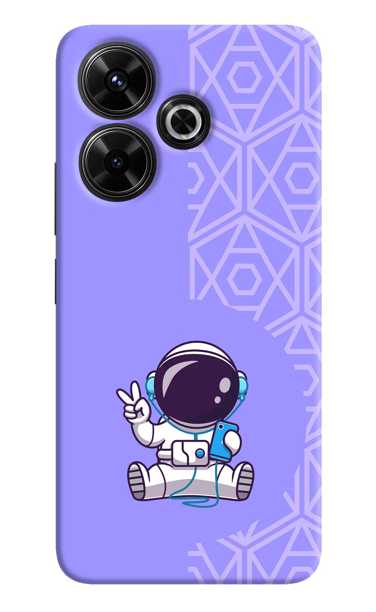 Cute Astronaut Chilling Redmi 13 5G Hard Case Back Cover by Casekaro