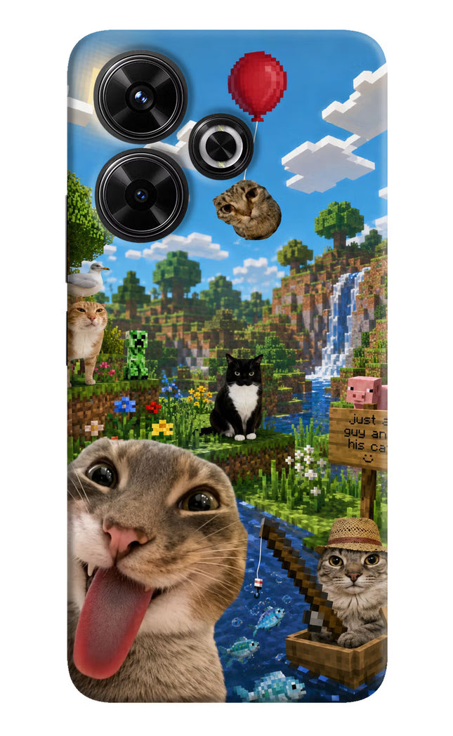 Minecraft Cat Chaos Redmi 13 5G Hard Case Back Cover by Casekaro