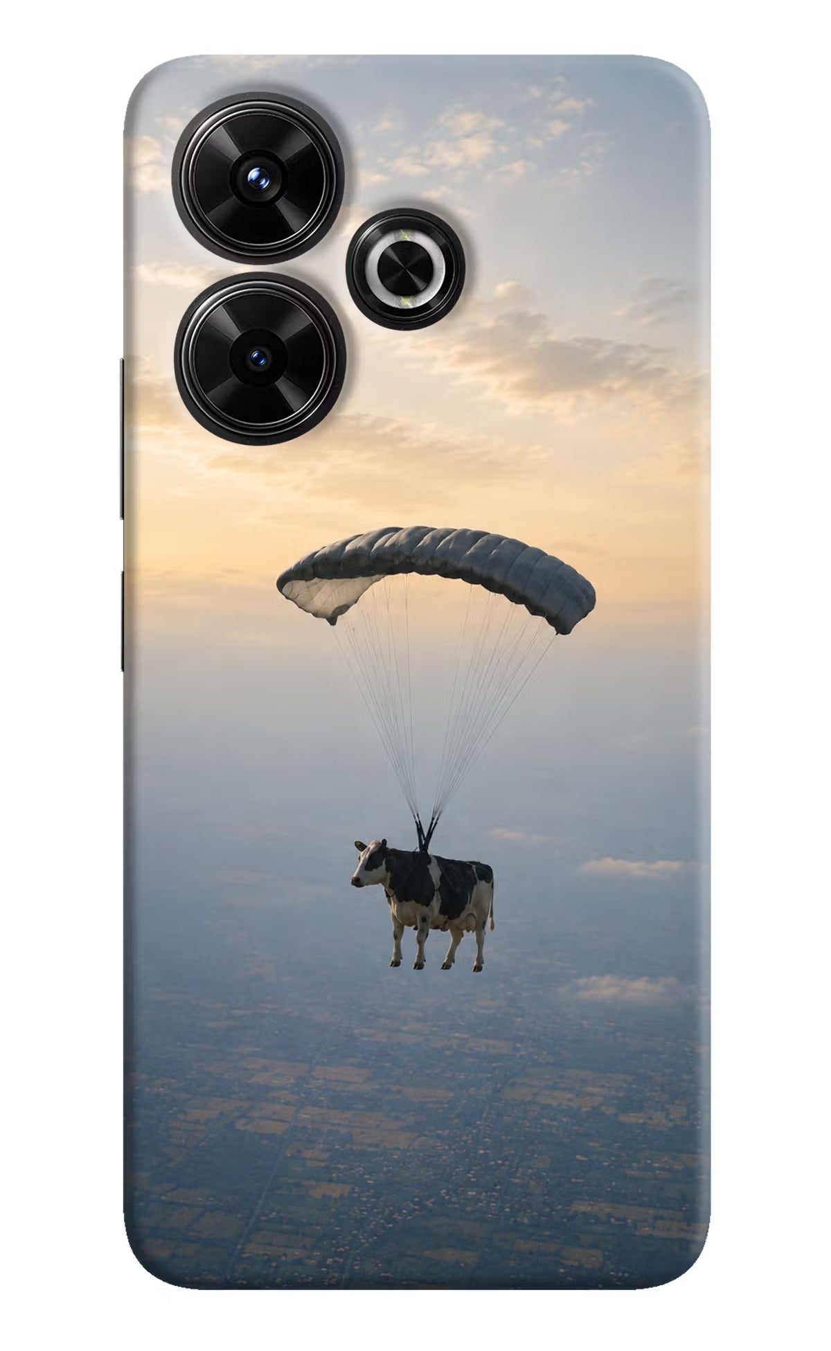 Skydiving Cow Redmi 13 5G Back Cover