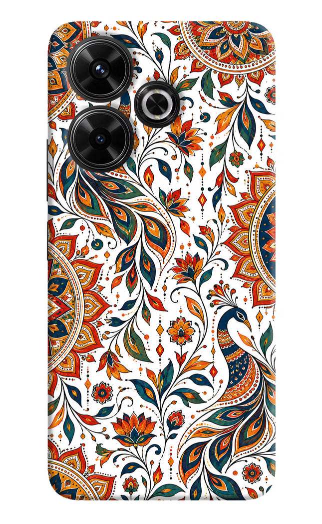 White Mayura Redmi 13 5G Hard Case Back Cover by Casekaro