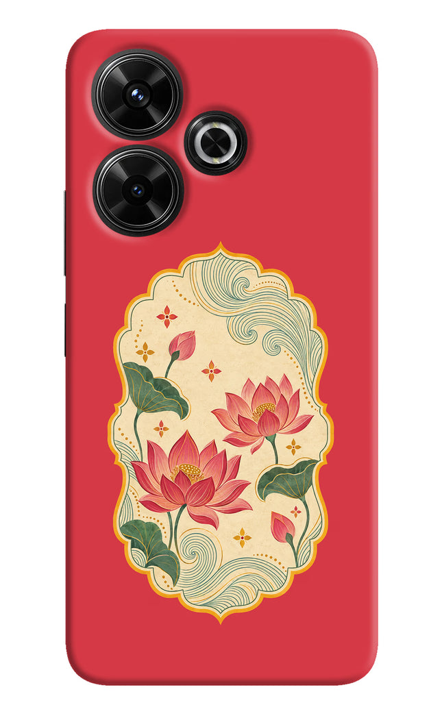 Pink Lotus Redmi 13 5G Hard Case Back Cover by Casekaro