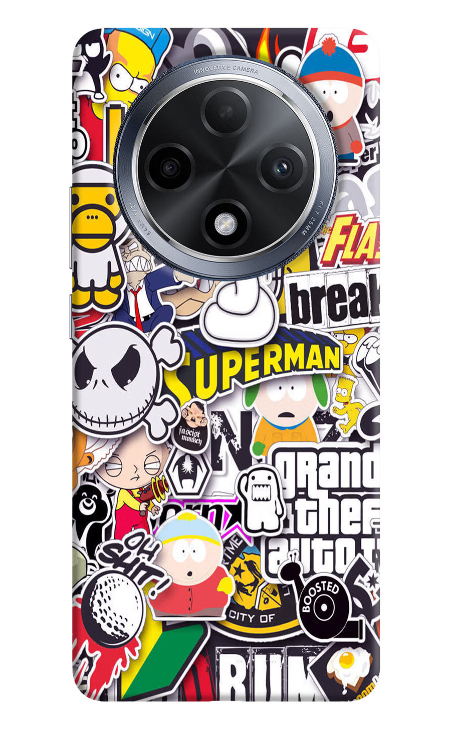 Sticker Bomb Oppo F27 Pro Back Cover, Hard case