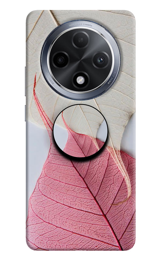 White Pink Leaf Oppo F27 Pro Pop Case