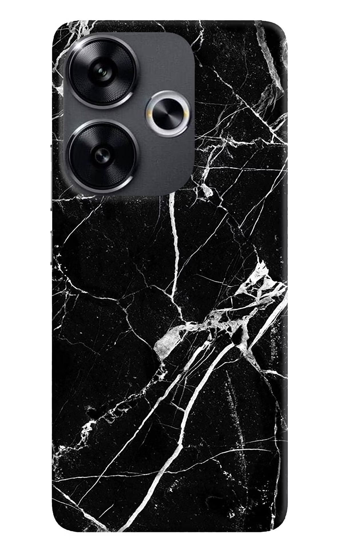 Black Marble Pattern Poco F6 5G Back Cover