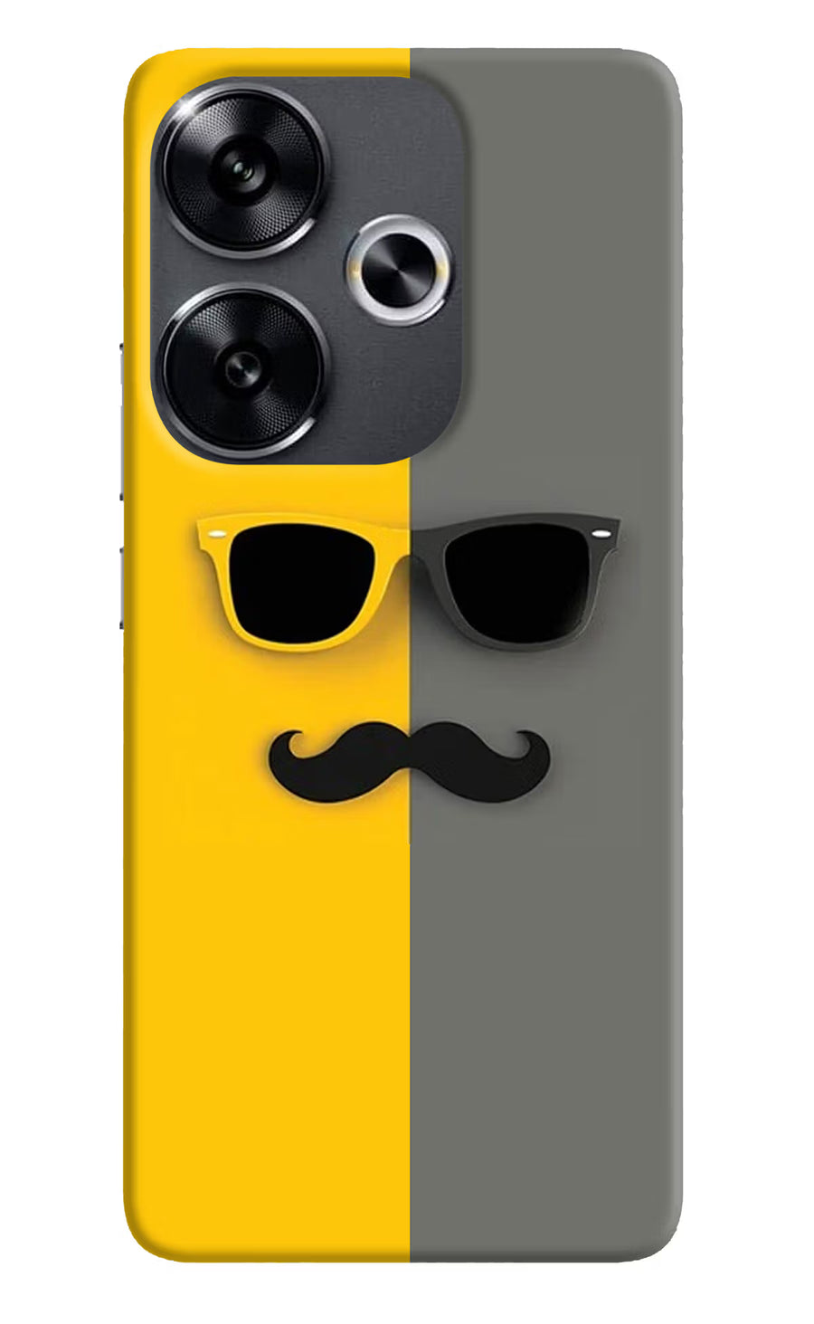 Sunglasses with Mustache Poco F6 5G Back Cover, Default Title case