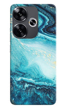 Blue Glitter Marble Poco F6 5G Back Cover