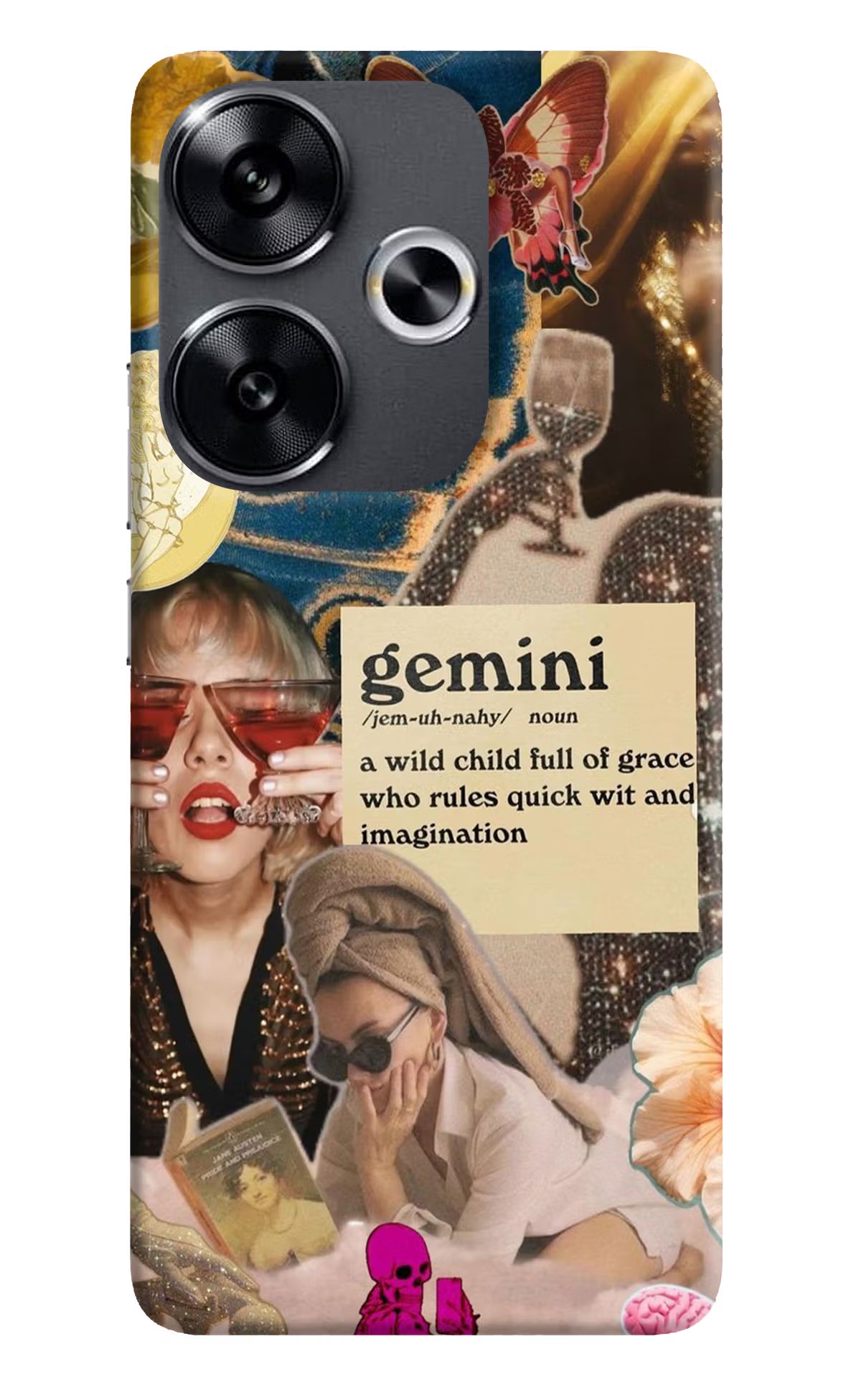 Gemini Zodiac Poco F6 5G Hard Case Back Cover by Casekaro