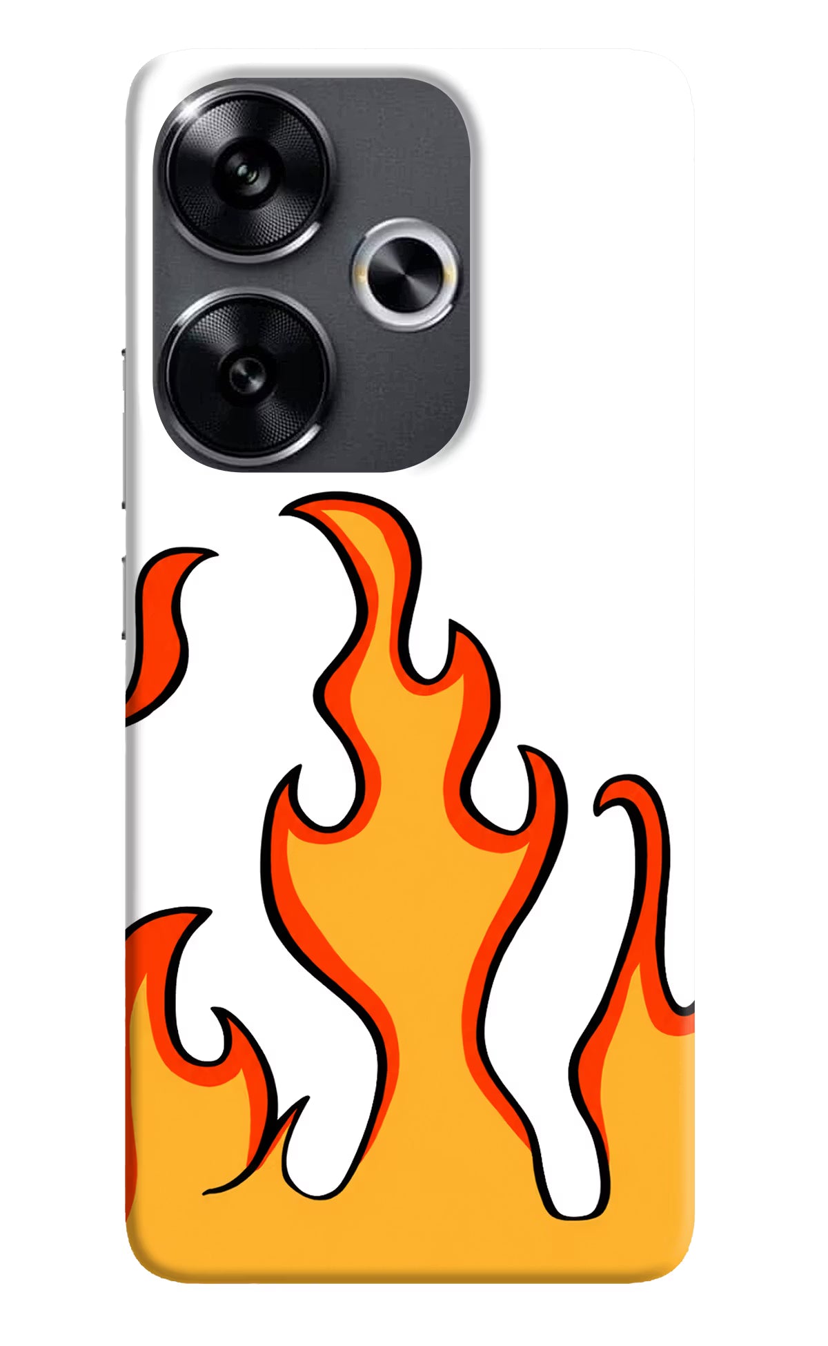 Fired Up – White Poco F6 5G Hard Case Back Cover by Casekaro
