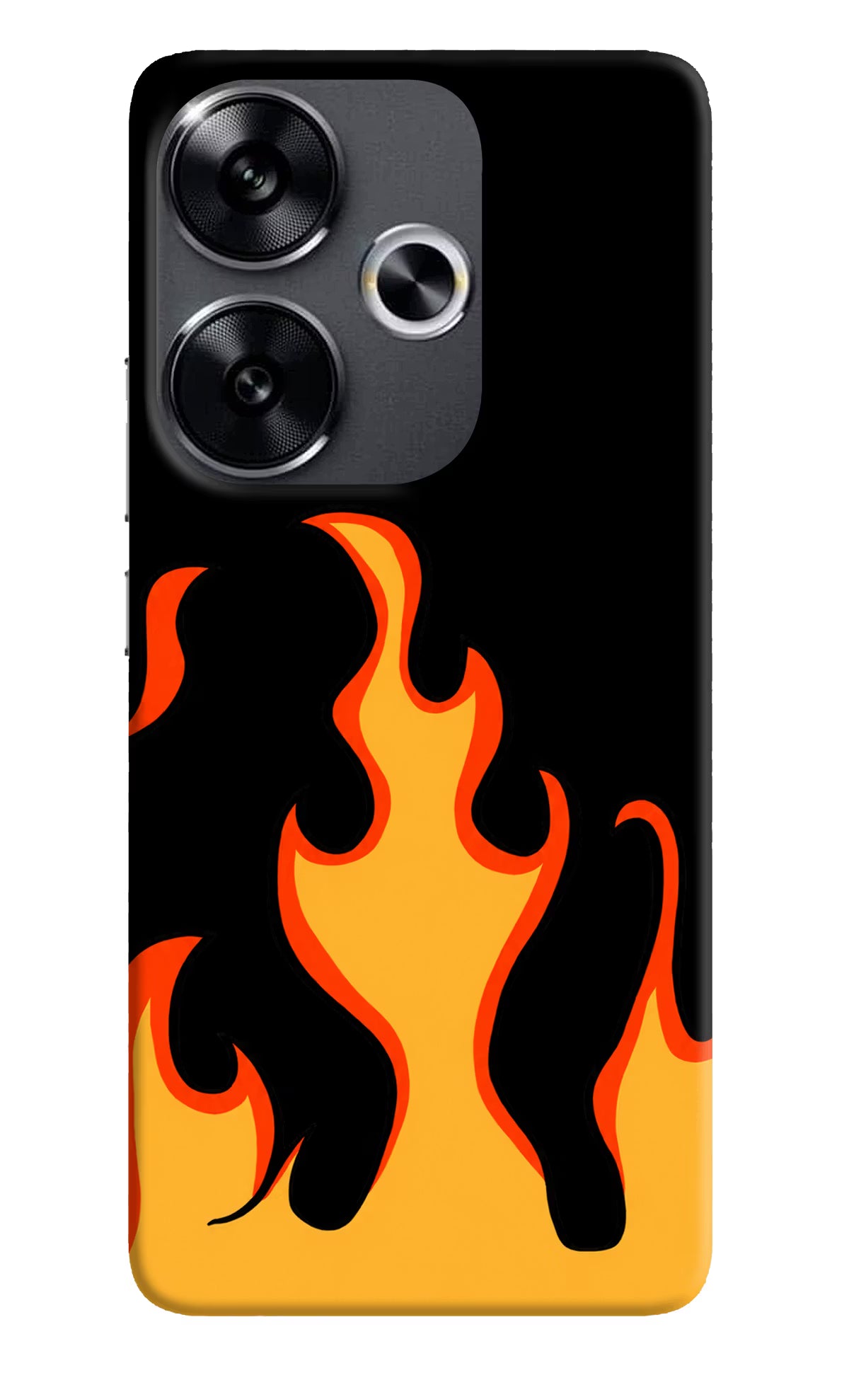 Fired Up – Black Poco F6 5G Hard Case Back Cover by Casekaro