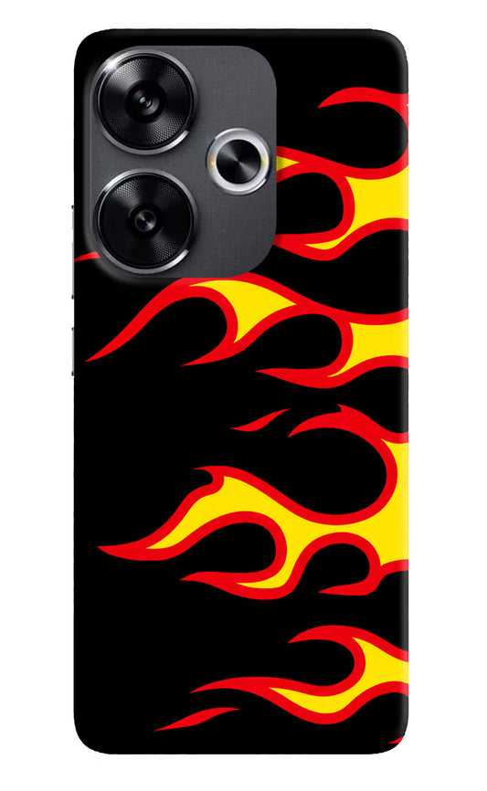 Side Sweep Flames Poco F6 5G Hard Case Back Cover by Casekaro