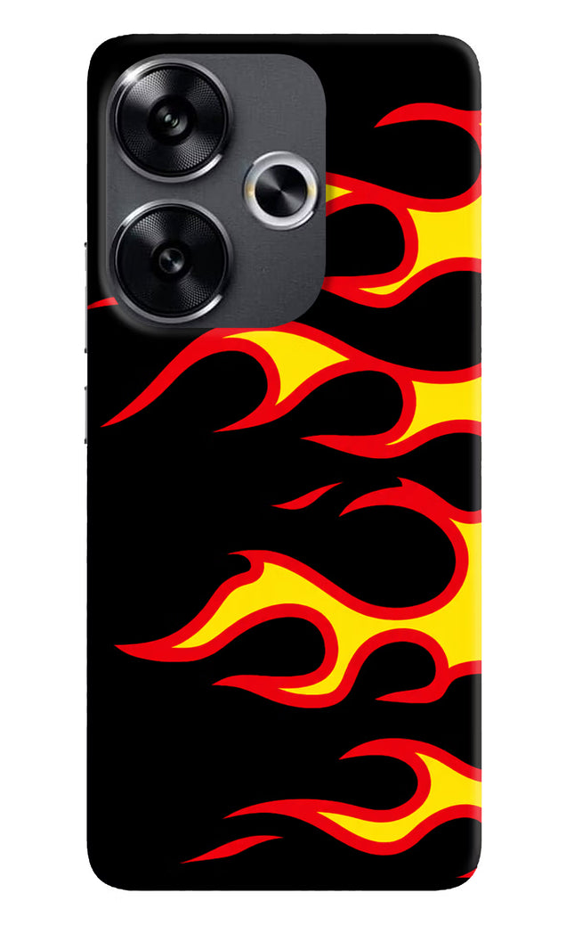 Side Sweep Flames Poco F6 5G Hard Case Back Cover by Casekaro