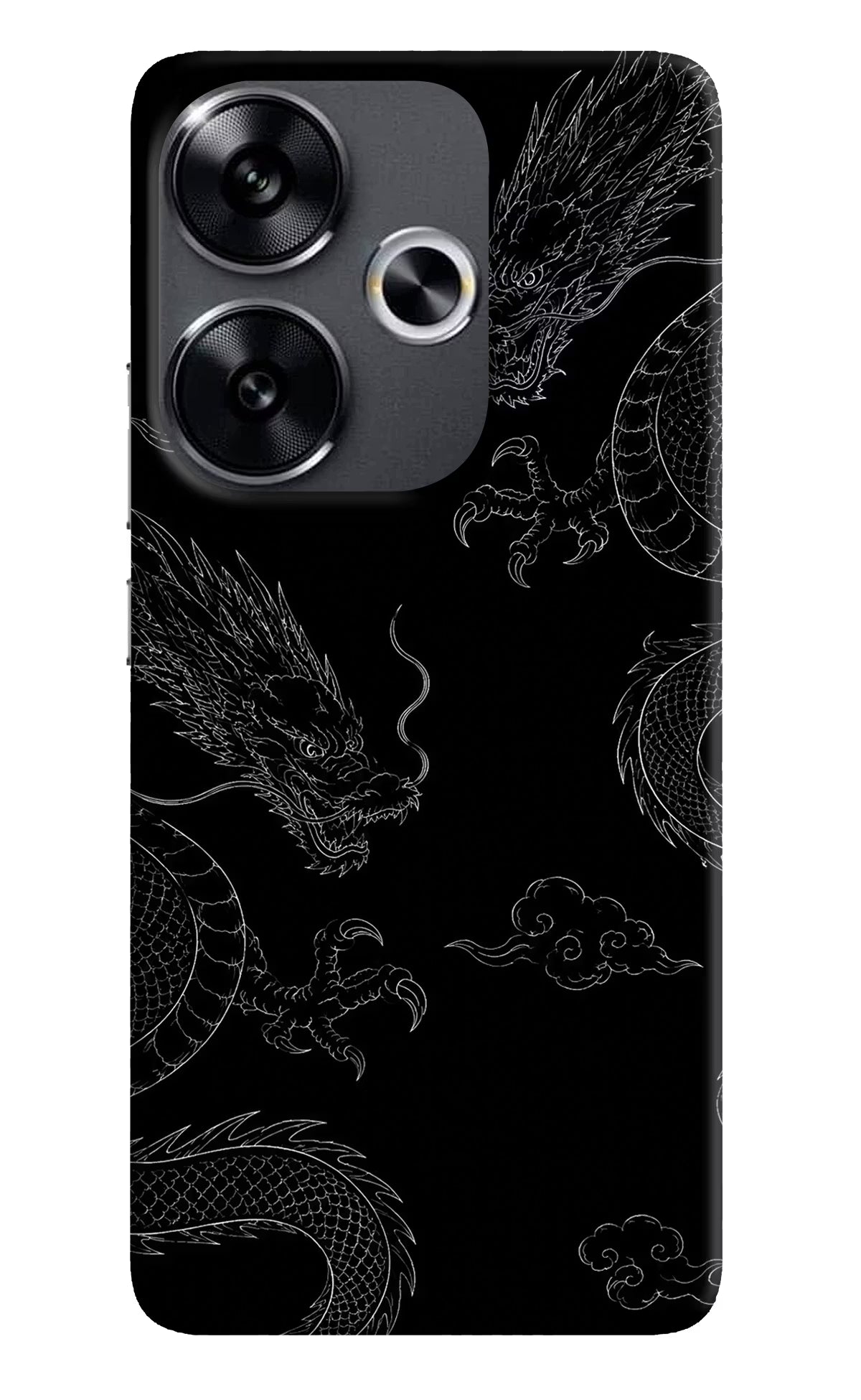 Twin Dragons Poco F6 5G Hard Case Back Cover by Casekaro
