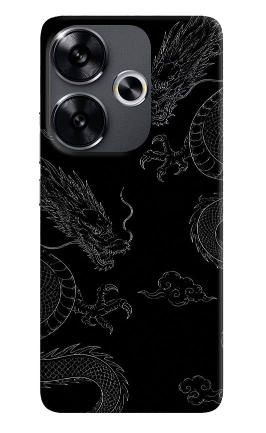 Twin Dragons Poco F6 5G Hard Case Back Cover by Casekaro
