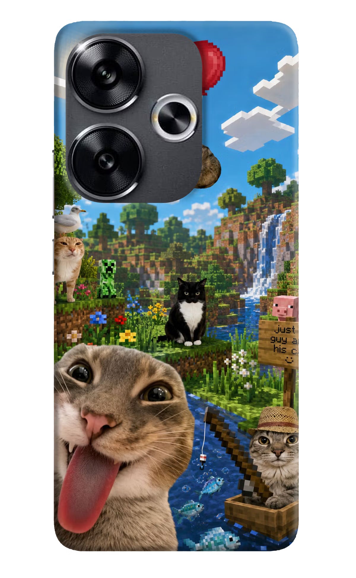 Minecraft Cat Chaos Poco F6 5G Back Cover