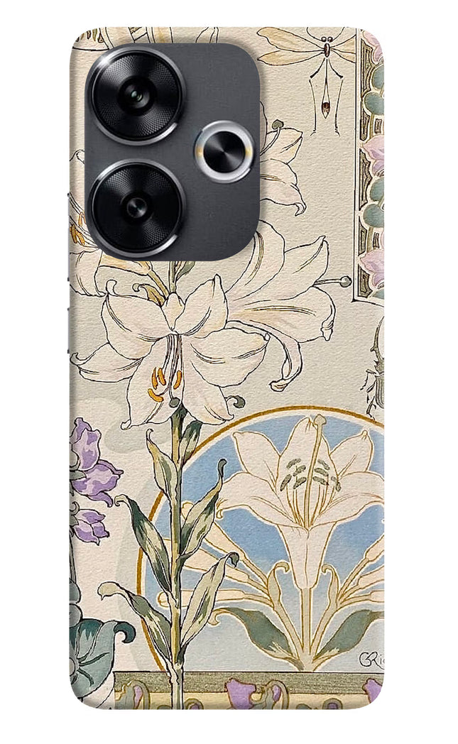 White Lily Poco F6 5G Hard Case Back Cover by Casekaro