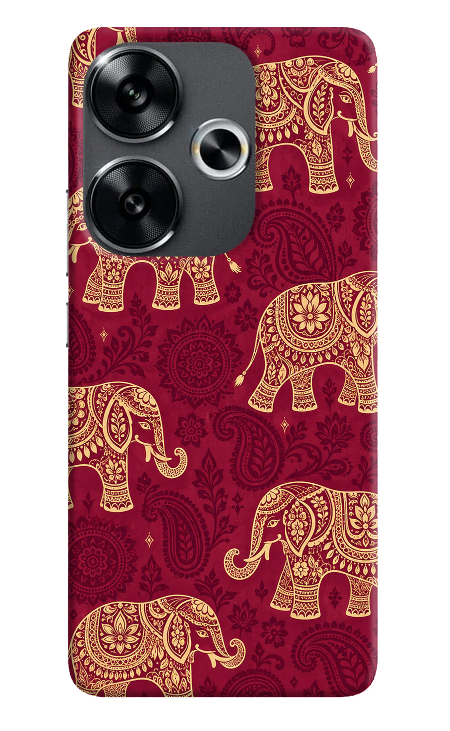 Maroon Elephant Poco F6 5G Back Cover, Hard case