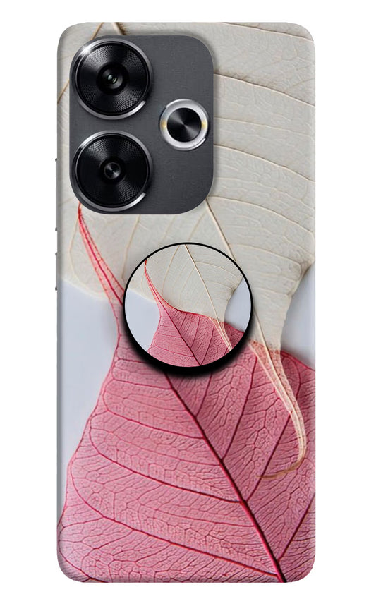 White Pink Leaf Poco F6 5G Pop Case