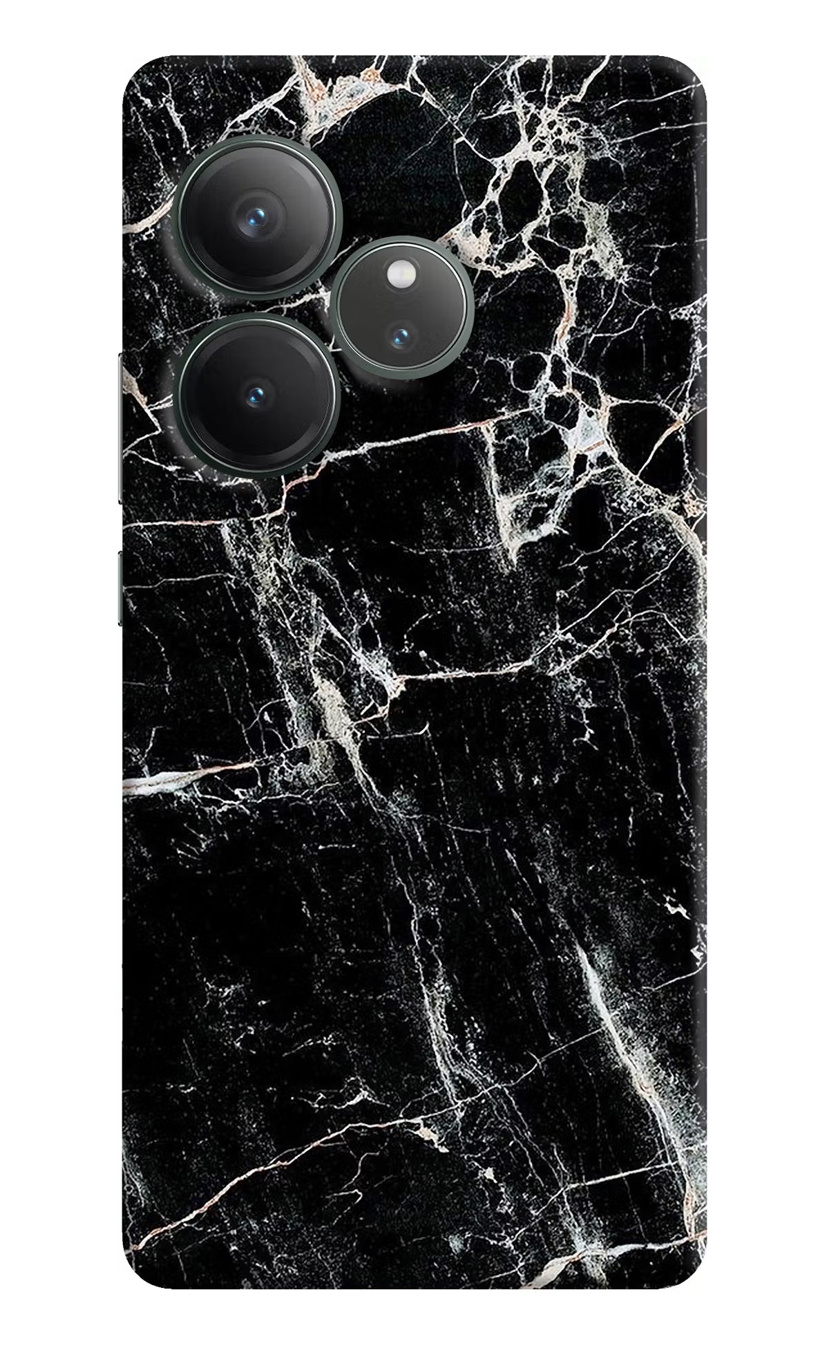 Black Marble Texture Realme GT 6 Hard Case Back Cover by Casekaro
