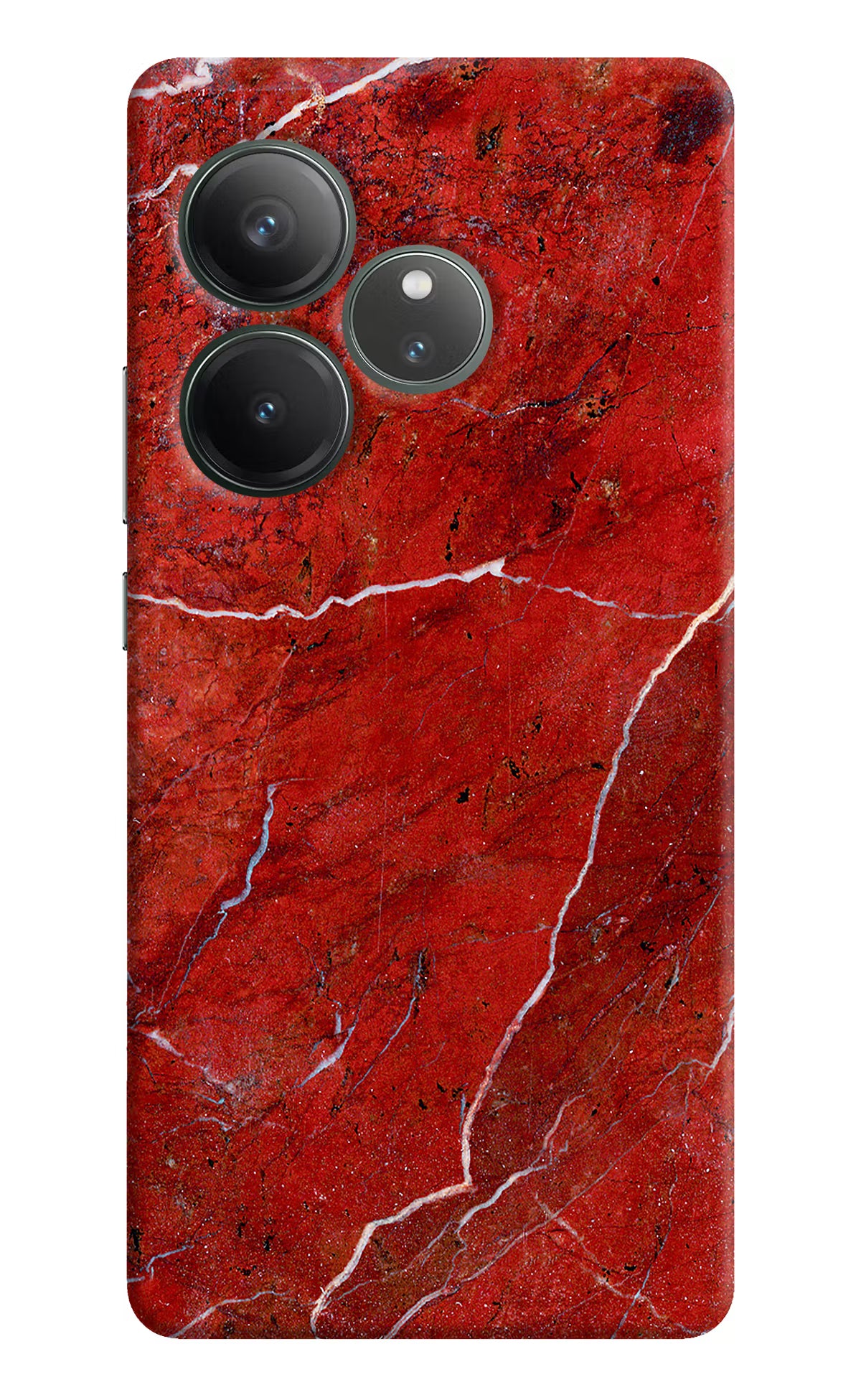 Red Marble Design Realme GT 6 Hard Case Back Cover by Casekaro